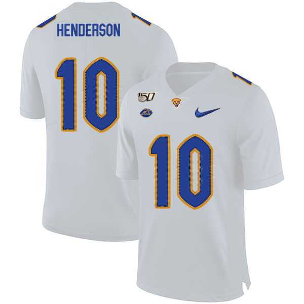 Pittsburgh Panthers #10 Quadree Henderson White 150th Anniversary Patch Nike College Football Jersey